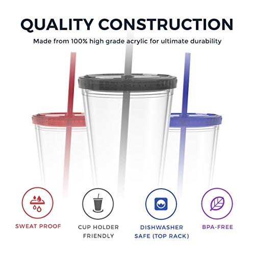 Maars Classic Insulated Tumblers 16 Oz. | Double Wall Acrylic | 12 Pack #TOP1