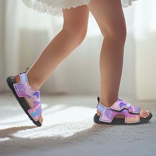Cute Axolotl Kids Open Toe Slides Girls Boys Slip On Slide Sandals With Adjustable Strap Non-Slip Shower Shoes4
