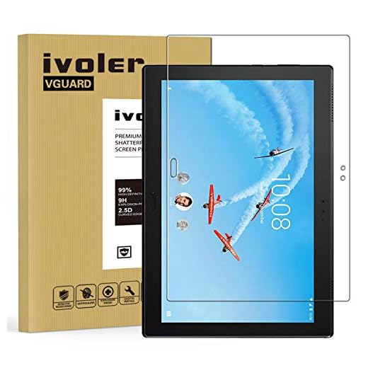 ivoler Lenovo TAB4 10 Plus/Lenovo TAB 4 10 Plus skärmskydd, härdat glasfilm, [9H hårdhet] [Anti-repa] [Kristallklar]