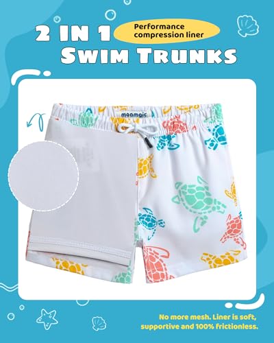 Image of maamgic Boys Swim Trunks with Compression Liner Toddler Stretch Swim Shorts