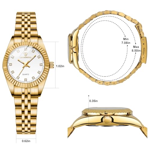 Timever Gold Womens Watch Set, Gold Plated Bangle Bracelet by Timever - Used condition - Image 4