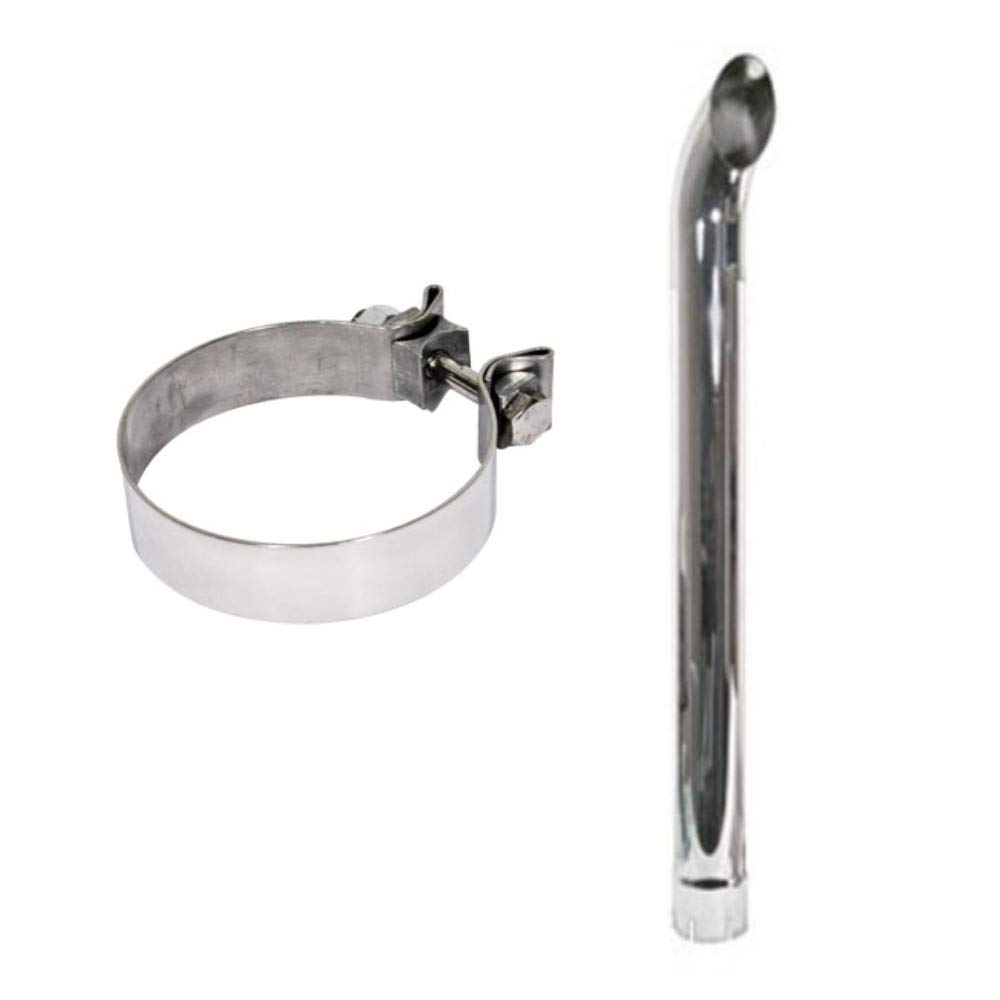 One New Curved Chrome Exhaust Stack w/Clamp Fits FARMALL IH, Fits International Harvester 1026, 1066, 1206, 1256, 1456, 1466, 1566 Models