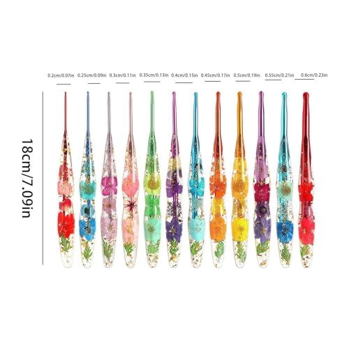 Juego de herramientas de manualidades con ganchillos florales para regalar 5
