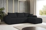 AXLIVING Eckcouch mit Schlaffunktion Malatya L Mini Schlafsofa Schwarz R
