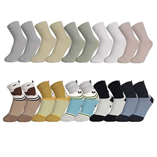 Rovtop 10 Pares Calcetines para Mujer y Hombre - Calcetines Termicos Mujer Invierno Divertidos Calcetines de Algodón, 5 Pares de Lindos Cachorros y 5 Pares de Macarons (Tubo Medio)