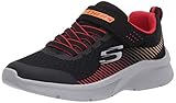 Skechers Jungen Microspec Sportschuhe, Schwarz Schwarz Textil Rot Gold Besatz Bkrd, 44 EU