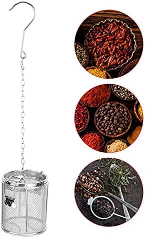 Zerodis Stainless Steel Tea Ball Strainer Soup Seasonings Spice Separated Basket Filter(8 * 10cm)