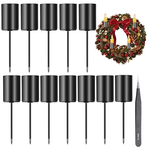 4er-Set Adventskerzenhalter Aus Metall - Schwarz, 7,5cm Mit Dorn - Perfekt Für Selbstgemachte Adventskränze