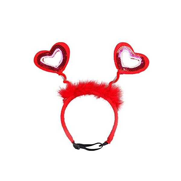 Valentines heart headband dog costume pet red love hearts headband for dog cat glitter valentine's day supplies - image 6