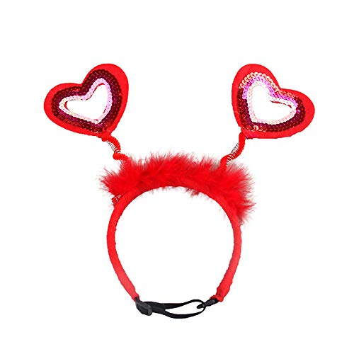 Vincha de corazón para perro rojo talla grande miniatura 5