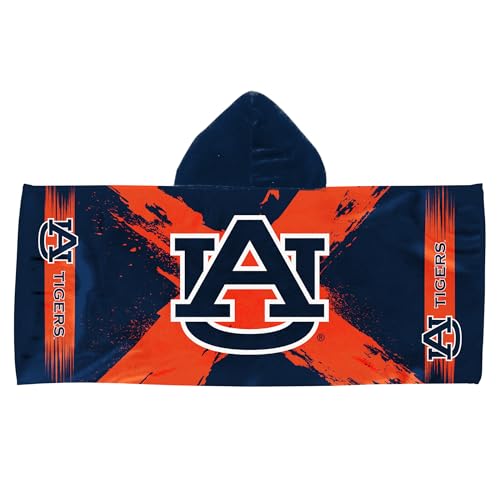 Northwest Auburn Tigers NCAA Cross Out Youth Hooded Micro Fiber Towel 22 x 51 Inches
