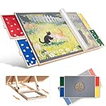 Tilting Rotating Puzzle Board Table - 1500 Pieces Puzzle Table with Non-Slip Tabletop & Protective Cover, Sort-Wise Colorful Felt Drawers, Portable Wooden Jigsaw Puzzle Table for Adults