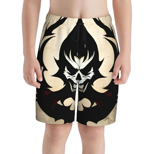 Devil Satan Youth Beach Pants, Soft and Breathable, with Drawstring Waist, Suitable for Sports and Leisure.3