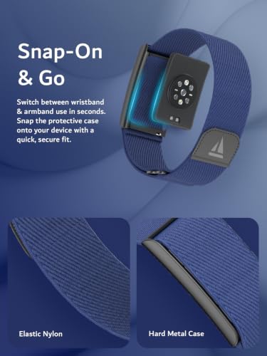 Image of TUDIA Stretchable Wrist & Armband Case for Amazfit Helio Strap [2-in-1 Strap] Bicep & WristBand for Helio Fitness Tracker (Case & Band Only)