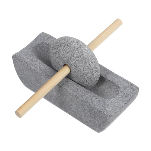 LIFKOME Traditionelle Manuelle Steinmühle 12cm Kompakter Gewürz und Teemahlstein Handbetriebene Küchenmühle für Kaffee und Kräuter