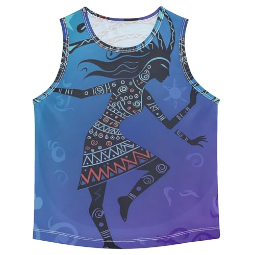 JUNZAN Tribal Dancer Children Tank Top Sleeveless Summer Vest Tee Toddler Boy Shirts for Basketball Sports Beach 3T
