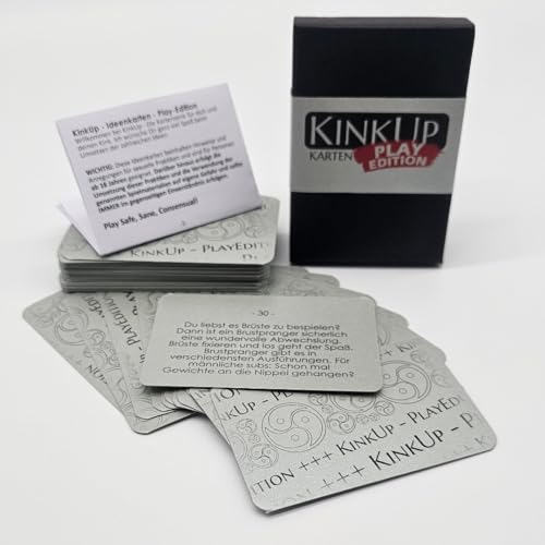 KinkUp – Play Edition – 50 kreative, heiße, aufregende BDSM Spielideen Karten in Geschenkbox, Sexideen, Kinky Praktiken, SM Spielkarten, Paarspiel
