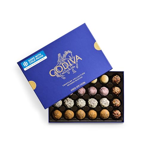 Godiva Patisserie Chocolate Truffle Gift Box, Belgian Dessert Chocolates with Ganache Center, Gourmet Gift for Birthdays, Holidays, Kosher, 24 Pc