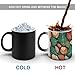 KWQDOZF Tazas de café sensibles al calor con estampado de hojas Imagen de KWQDOZF Tazas de café sensibles al calor con estampado de hojas