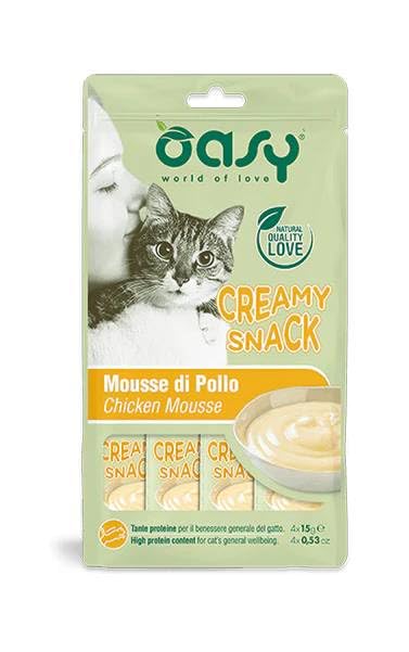 Oasy Snack Gatto - CREAMY SNACK POLLO -OFFERTA-3 CONFEZIONI DA 4X15gr