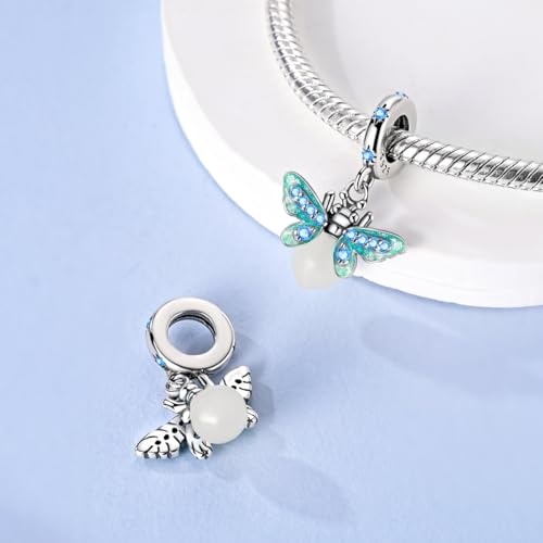 Image of 925 Sterling Silver Charms,Hypoallergenic Beads,Compatible with Pandora Bracelets and Necklaces,Women Holiday Gift Pendants