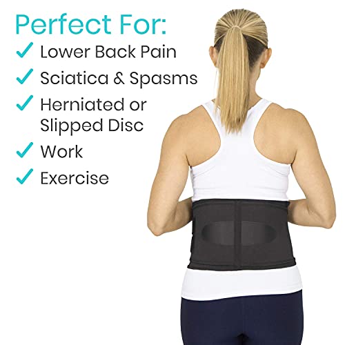 Vive Lower Back Support Brace For Men & Women - Dual Adjustable Lumbar Belt For Heavy Lifting, Herniated Disc, Sciatica, Scoliosis, & Thoracic Pain Relief - Compression Posture Device For Work Or Home #TOP5