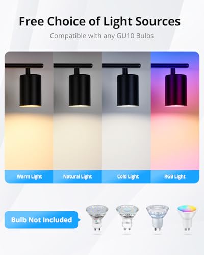 4 Way Spotlights Ceiling Light, Adjustable Kitchen Lights Ceiling, Black Ceiling Light Fitting, Metal GU10 Spotlight bar for Hallway Bedroom, Bulb Not Included - Image 5