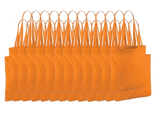 Image of NGWorld Pack of Eco-Friendly Cotton Tote Bags - 25 x Orange - One Size