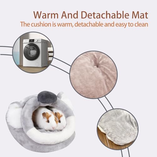 Image of EAEDMY Guinea Pig Bed House & Hideout for Rat Bearded Dragon Hedgehog Ferret to Sleep and Hide, Guinea Pig Cage Accessories Habitat Decor (Large, 4.Koala)