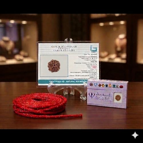 Image of Arihant Gems & Jewels 5 Mukhi /Faced Nepali Rudraksha | Natural & Certified | Astrological Five Mukhi /Faced Rudraksha | Positive Effect | Unisex Both for Men & Women.