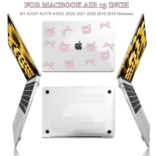 Seanai Compatível com MacBook Pro de 13 polegadas M2 2025 2024 2023 2022, 2021-2016 M1 A2338 A2251 A2289 A2159 A1989 A1706 Touch Bar, capa rígida de plástico + capa de teclado + Película de tela, laço