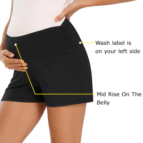 fitglam Women's Maternity Shorts Lounge Sleep Pajama Workout Comfy Stretchy Pregnancy Shorts2