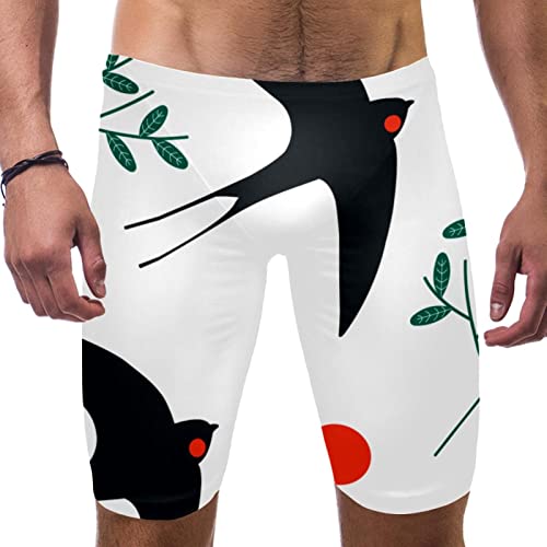 Short de bain homme motif hirondelles confortable et séchage rapide taille S