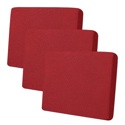 Image of Easy-Going Stretch Individual Oversized Couch Cushion Cover Sofa Seat Furniture Protector Sofa slipcover Soft Flexibility with Elastic Bottom(3 Cushion XL Sofa, Christmas Red)