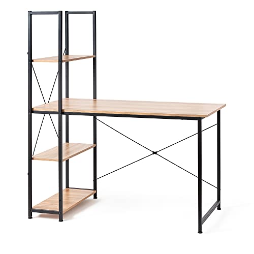 Dormco S1S-16ZCD-BCH-DESK Suprima® Desk - Tall Bookshelf X-Style - Beech cover