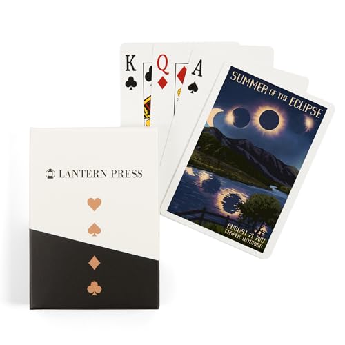 Lantern Press Casper Wyoming Solar Eclipse 2017 Baraja Póker