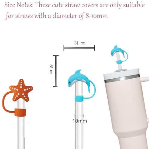 Image of 6P Straw Cover for Stanley Cup, Silicone Straw Topper for Stanley Cup 30&40oz with Tumblers, 10mm 0.4in Lid Accessories (Reusable)