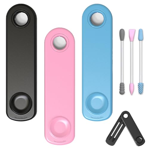 NHQZ 6 PCS Bastoncillos Oidos,Bastoncillo Oídos Reutilizable,Espiral de Doble Extremo,Bastoncillos Oidos Silicona,con 3 Soportes Viaje,Fácil de Limpiar,para la Limpieza del Oído Maquillaje,Ect
