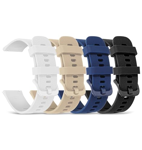 4Pcs 22mm Silicone Watch Band, 22mm Quick Release Watch Bands Replacement, Soft & Waterproof Wide Compatibility for Casio/Galaxy Watch/Garmin Venu/Amazfit Bip/Huawei, Sports Wear with Men & Women