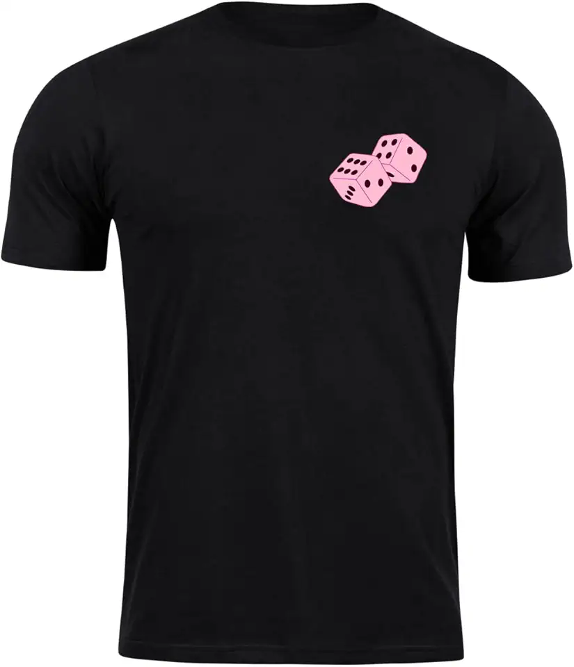 Camiseta algodão dadinhos rosa de bolso camisa blusa geek