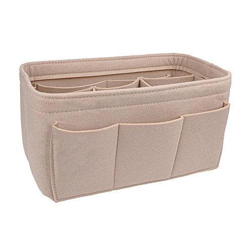 APSOONSELL Felt Handbag Liner for Women, Bag Organiser Insert Handbag Small - Beige