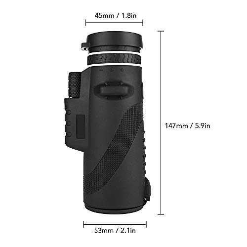 DECDEAL Telescópio monocular de alta potência 10X40 para observação de pássaros com adaptador de sma