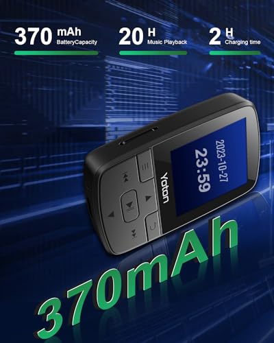 Image of Yoton MP3 Player with Bluetooth 5.2, Hi-Fi Pocket-Sized Music Player, with Sports Clip, Earphones Included(No Built-in Storage No TF Card Included - Insert Card to Use)