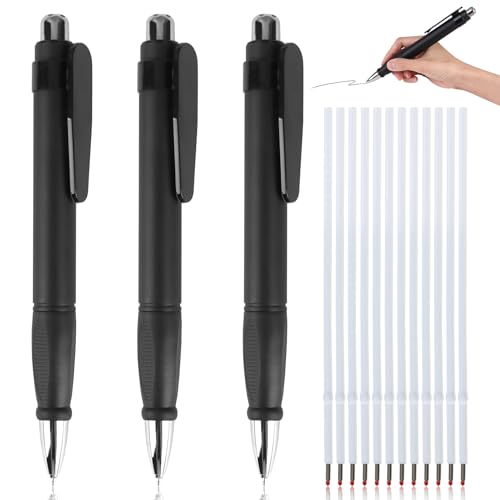 Cncedi 3PCS Extra Large Ballpoint Pens, Wide Grip Big Fat Pen with 12 Refills Weighted Pen Easy Grip Jumbo Pens Black Ink for Big Hands, Arthritis And Elderly Comfortable Writing(1.0mm)
