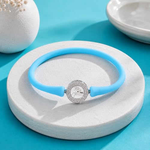 Image of Sterling Silver 925 Bracelet for Women, Rhodium Polished, Silicon Band, Everyday Wear