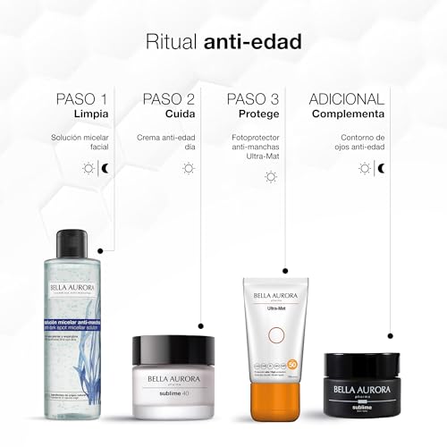 Miniatura 7 de Bella Aurora - Sublime 40 50 Ml, Crema De Día Antiedad, Tratamiento Iluminador, Pieles A Partir De 40 Años Y Expuestas Al Estrés Y Al Cansancio, Atenúa Arrugas Y Líneas De Expresión, Aclara Piel
