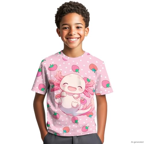 Image of WELLFLYHOM Kids Tshirts Girls Boys Short Sleeve Crewneck Tees Shirts Casual Sport Pullover Tops Size 3-16 Years