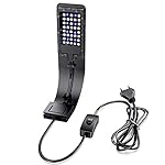 LED Aquarium Beleuchtung Leuchte Clip, Ultradünnes Aquarienleuchte mit Weiß und Blaulicht, 40 LED Aquarium Licht, Schwarz