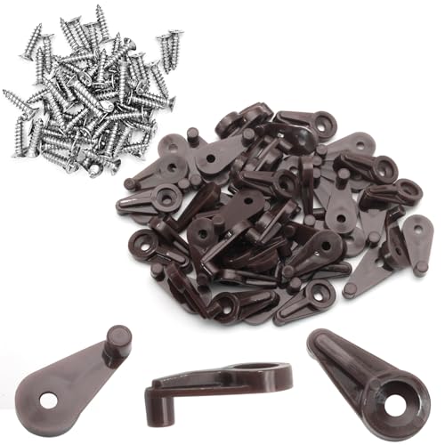 Image of 50pcs Mirror Hanging Clips, Brown, Glass Retainer Clips | Plastic Mirror Mounting Clips, Hanging Hardware, for Fixing Window Glass Cabinet Door
