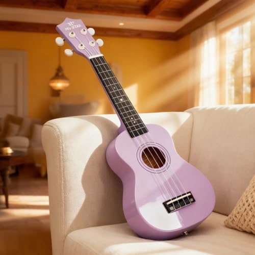 MUSTAR Soprano Ukulele for Beginners Kit – 21 Inch Basswood Ukuleles for Beginner, Ukulele Pack With Gig Bag, Strap, Purple Ukuleles Set - Les Beatles, Paul McCartney, John Lennon, RIngo Starr, George Harrison MUSTAR Soprano Ukulele for Beginners Kit - 21 Inch Basswood Ukuleles for Beginner, Ukulele Pack With Gig Bag, Strap, Purple Ukuleles Set – Image 8